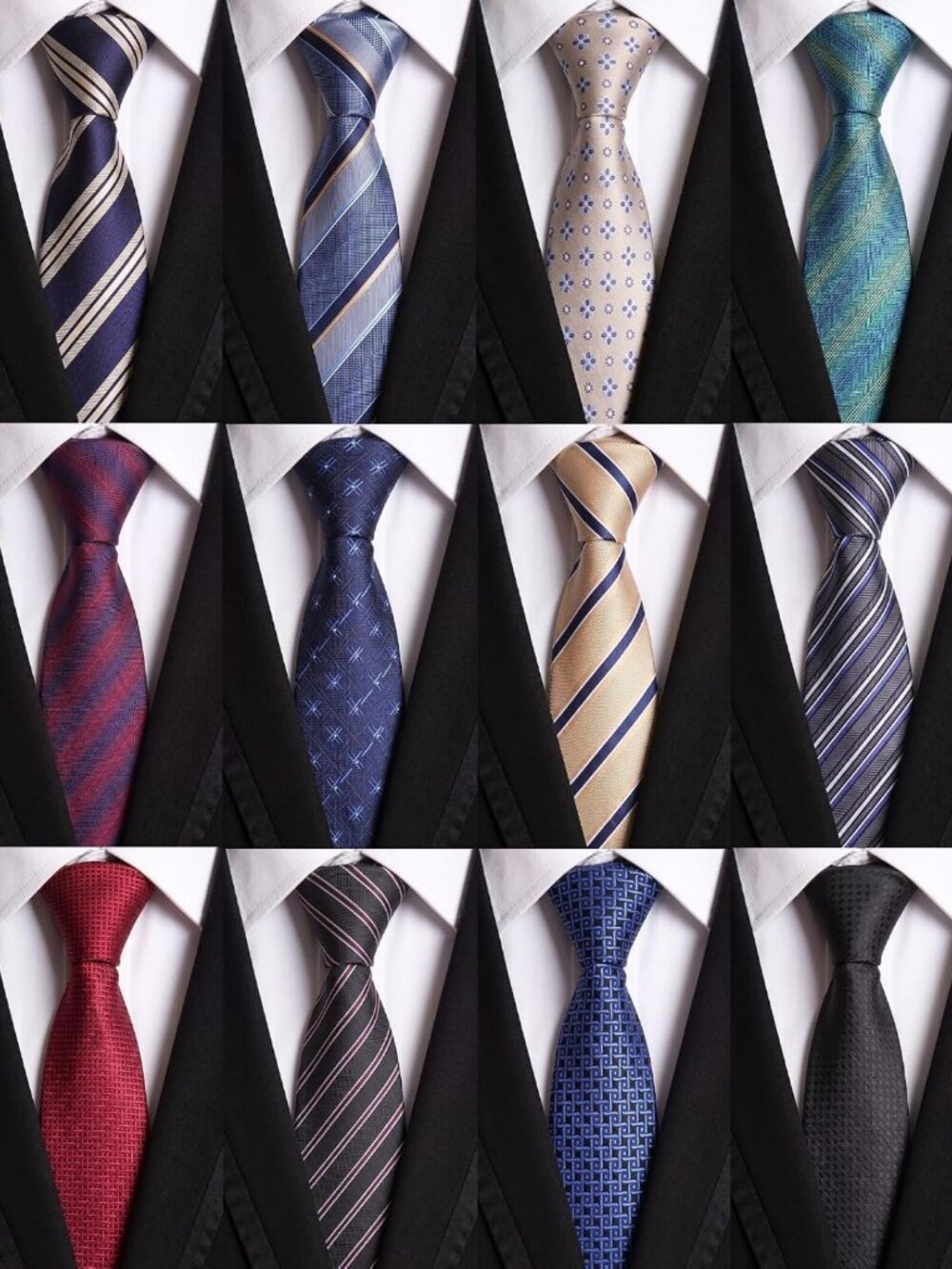 12 Pcs Classic Woven Jacquard Neckties for Men - Office, Business, Wedding Gifts